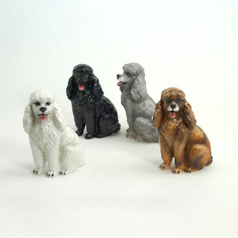 STATUA CANE BARBONCINO IN CERAMICA CM. 30 NEW -ANIMALI-